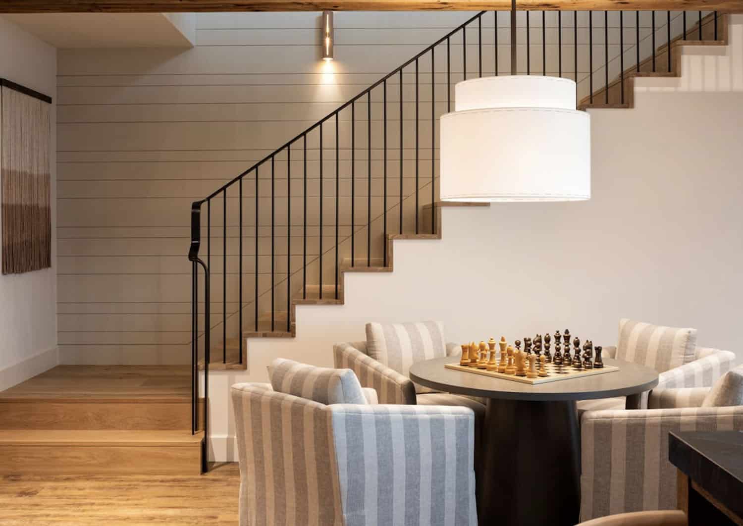 modern lower-level game room