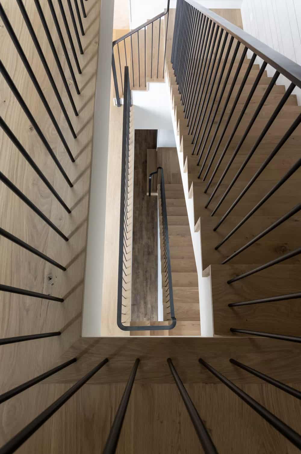 modern staircase overhead view