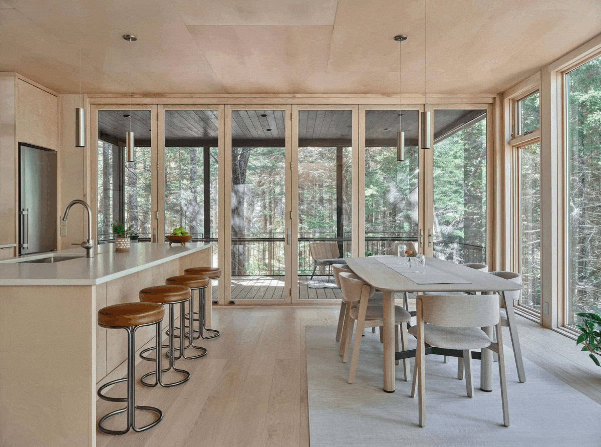 modern kitchen and dining room