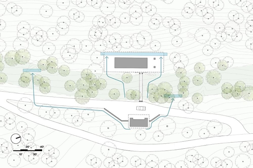 modern mountain cabin site plan