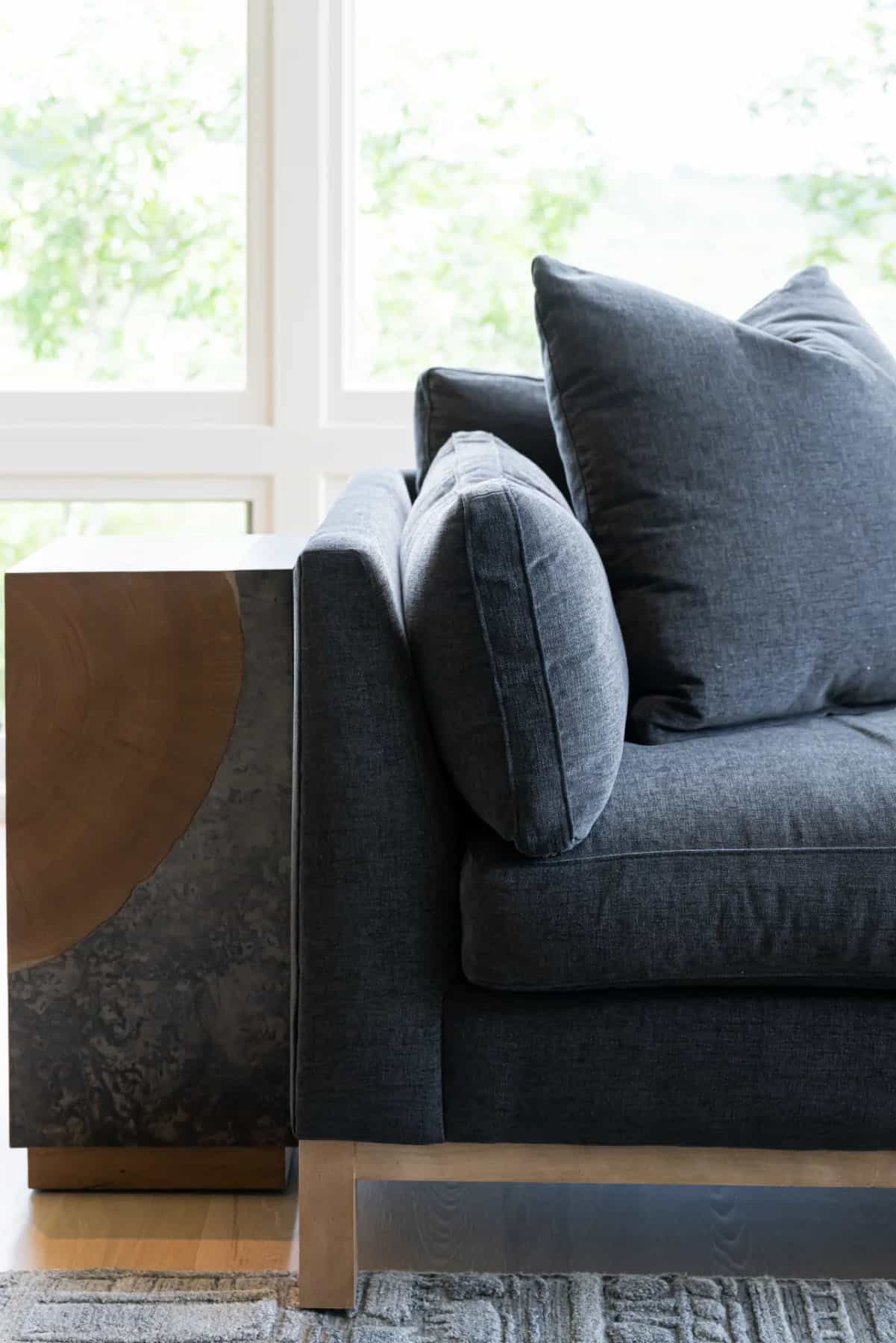 modern living room sofa detail