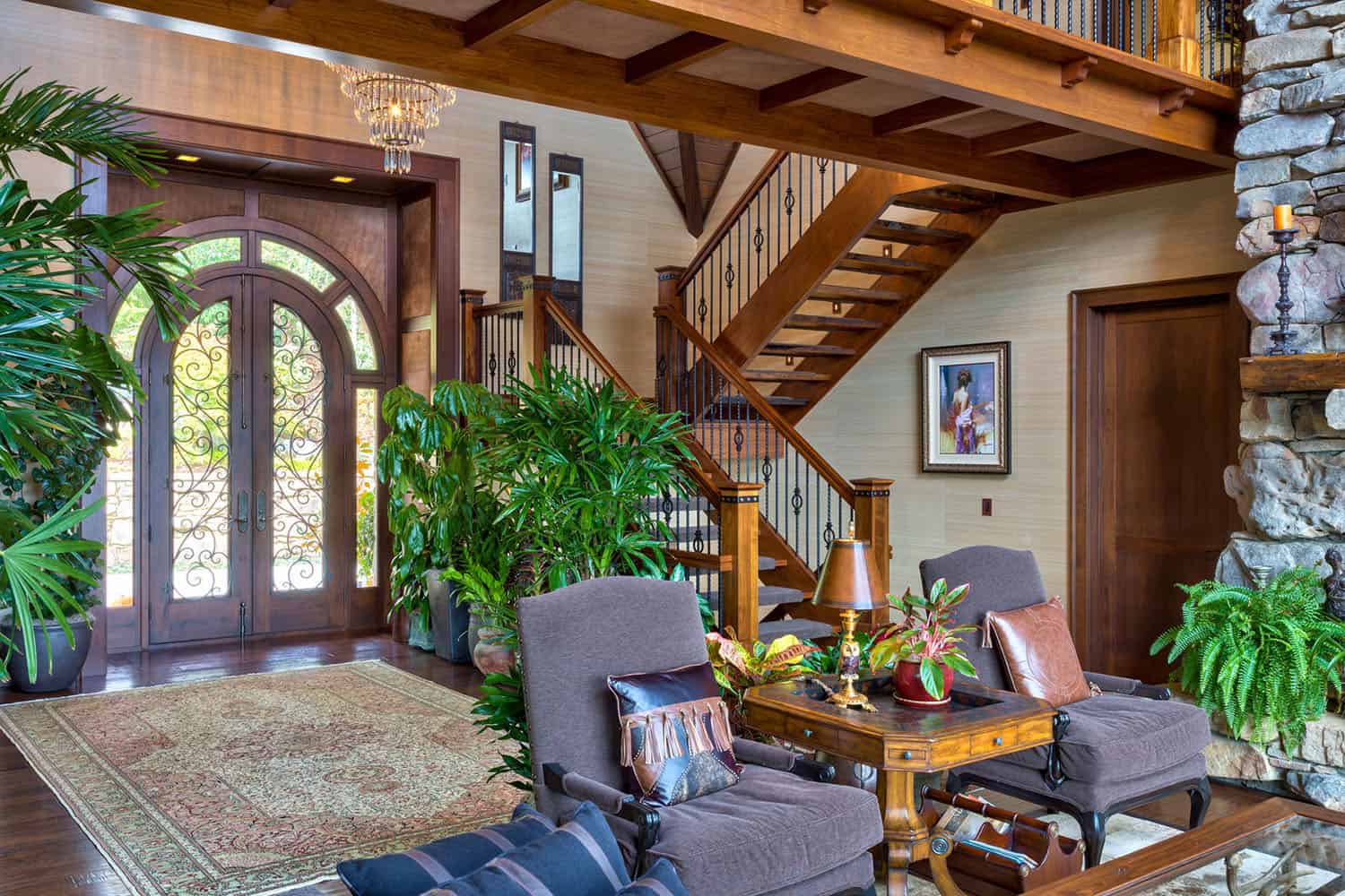 modern rustic mountain home entry