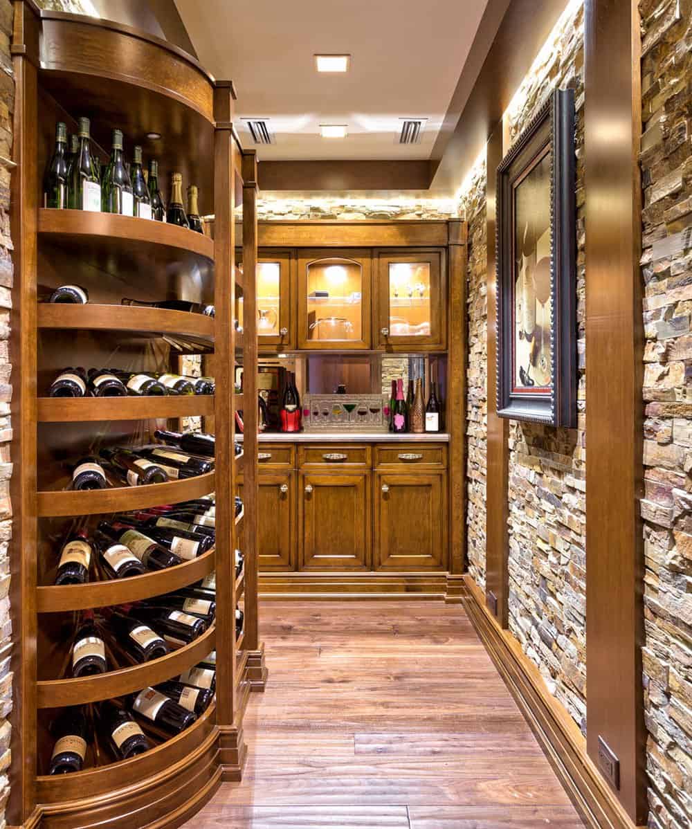 modern rustic wine cellar