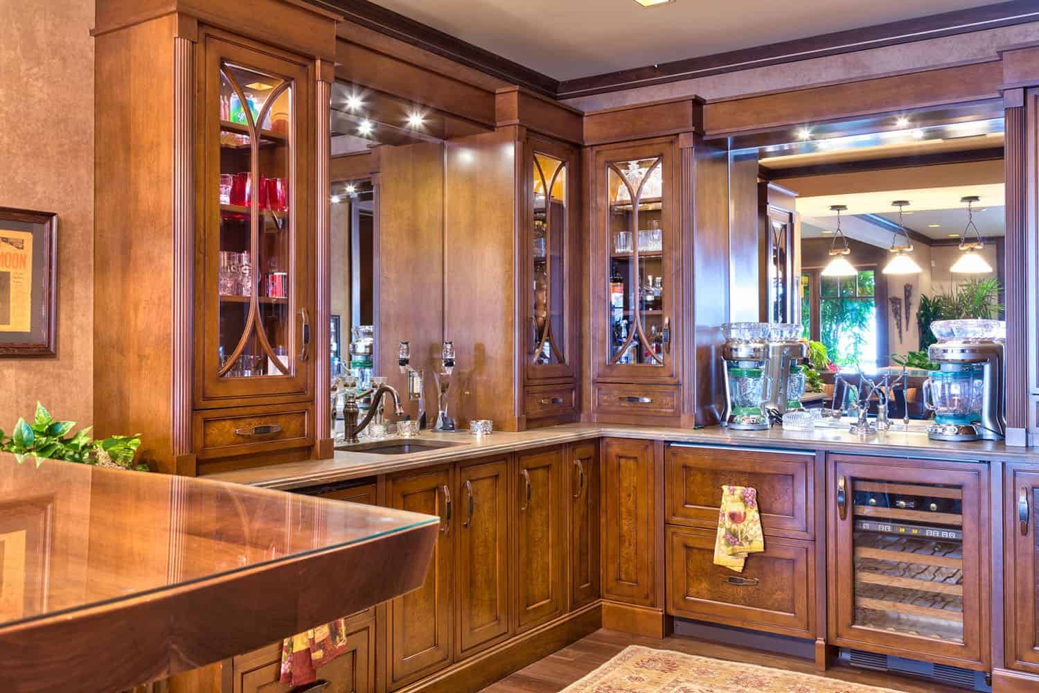 modern rustic home bar