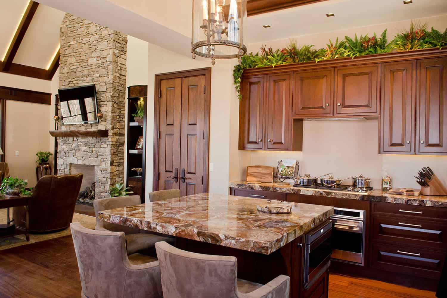 modern rustic mountain guest house kitchen