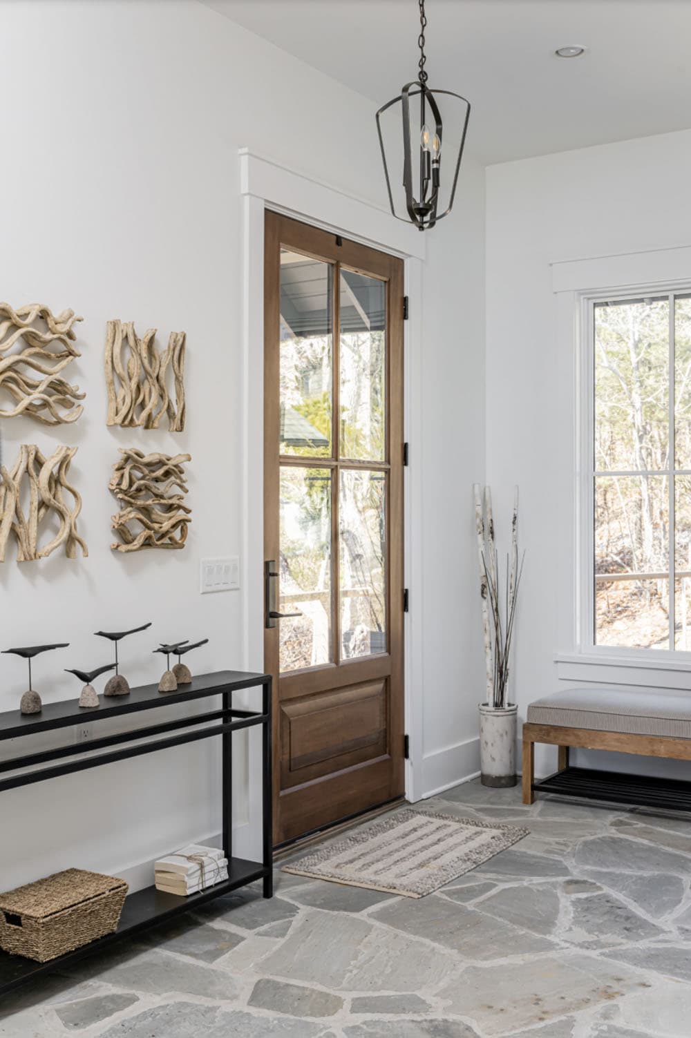 modern rustic mountain home entry