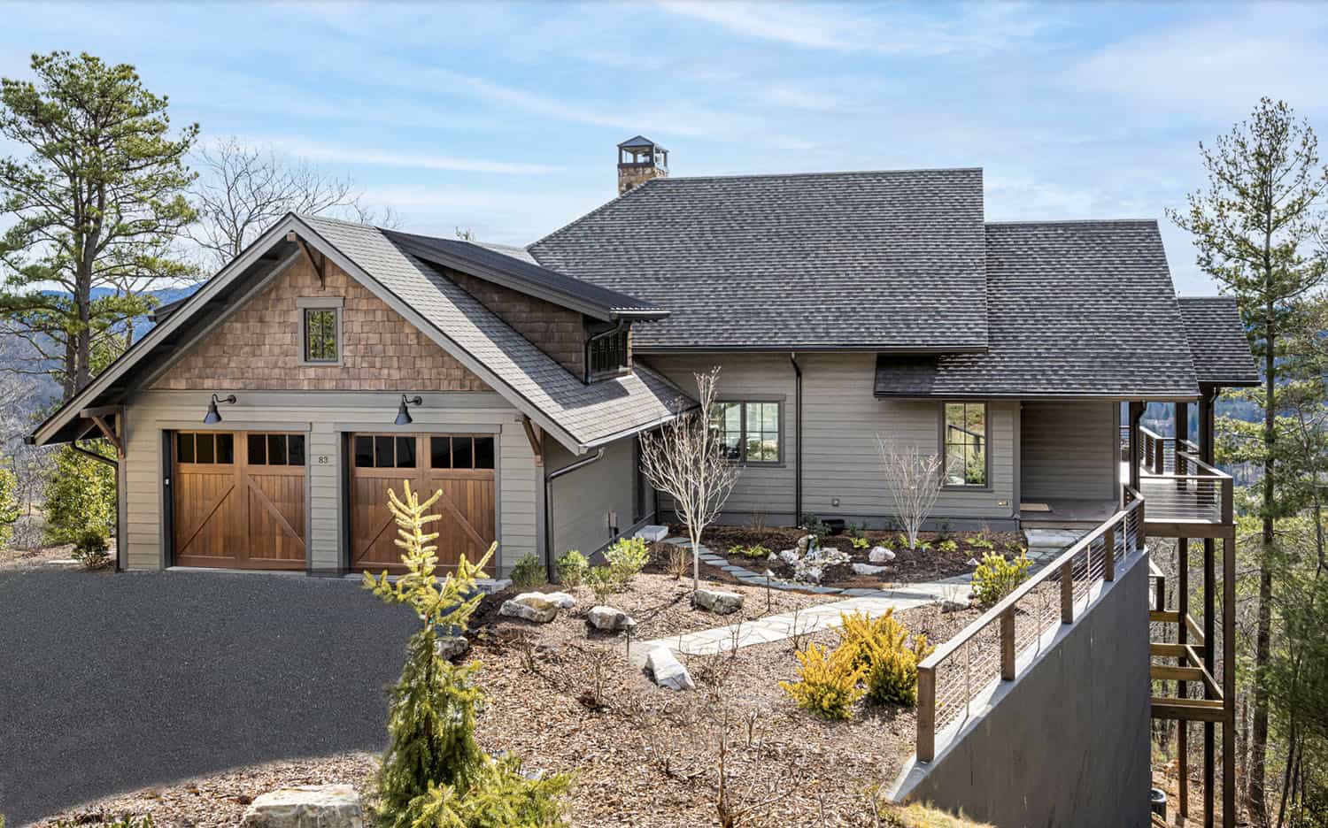 modern rustic mountain home exterior