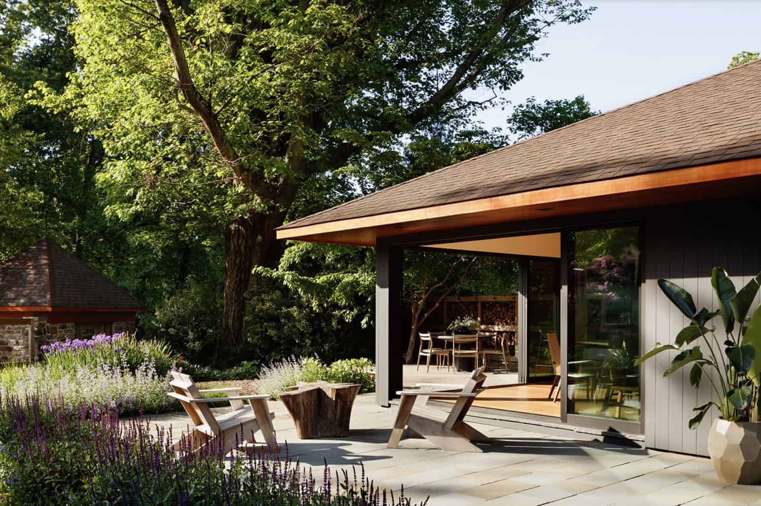 contemporary home exterior patio