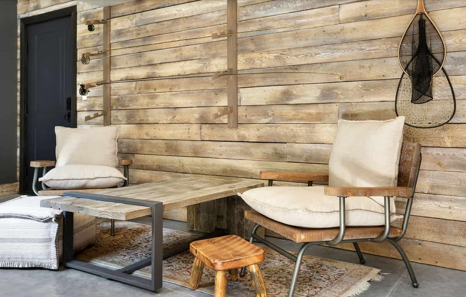 Rustic Cabin Patio with Outdoor Furniture