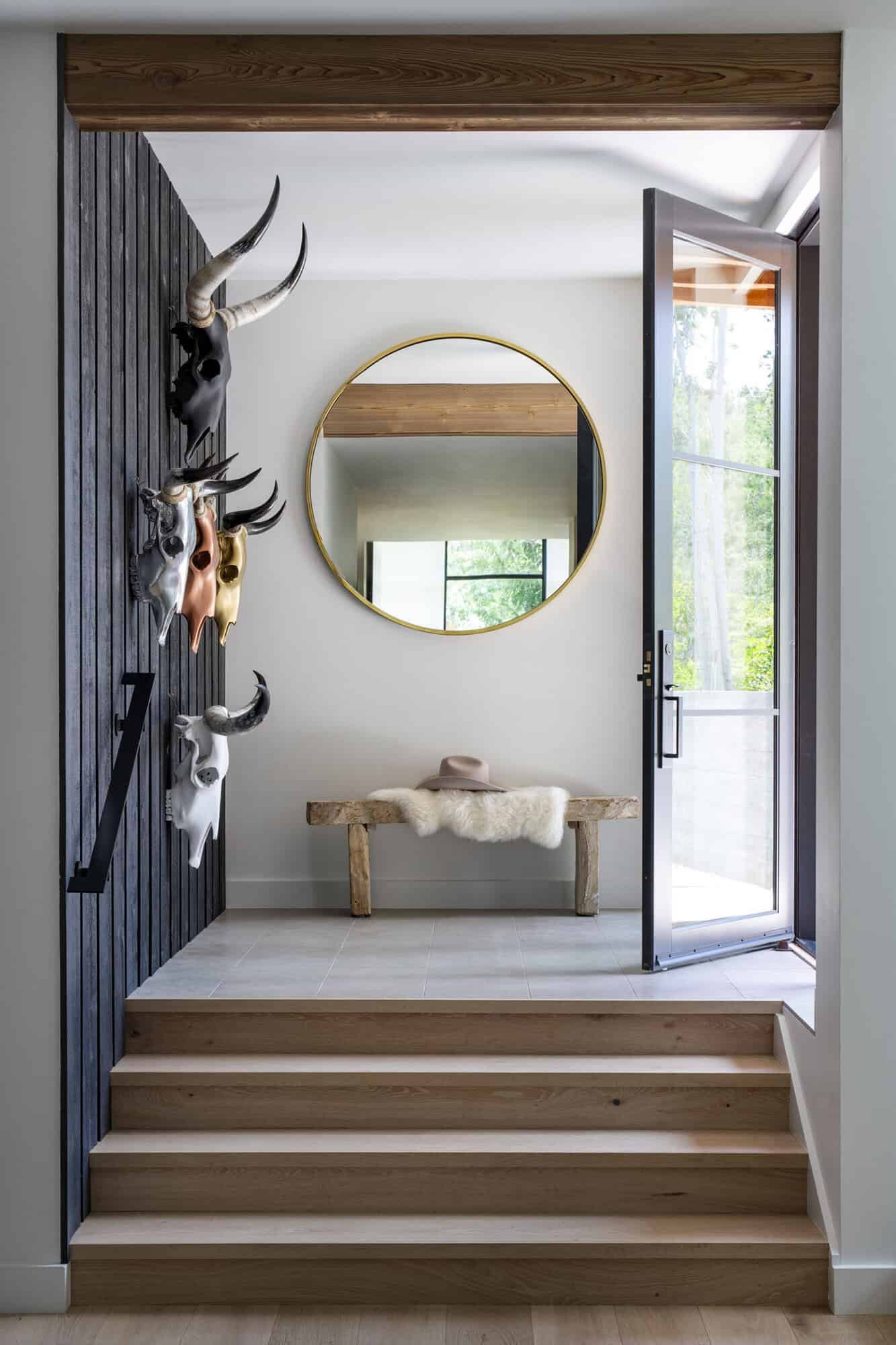 modern mountain home entry