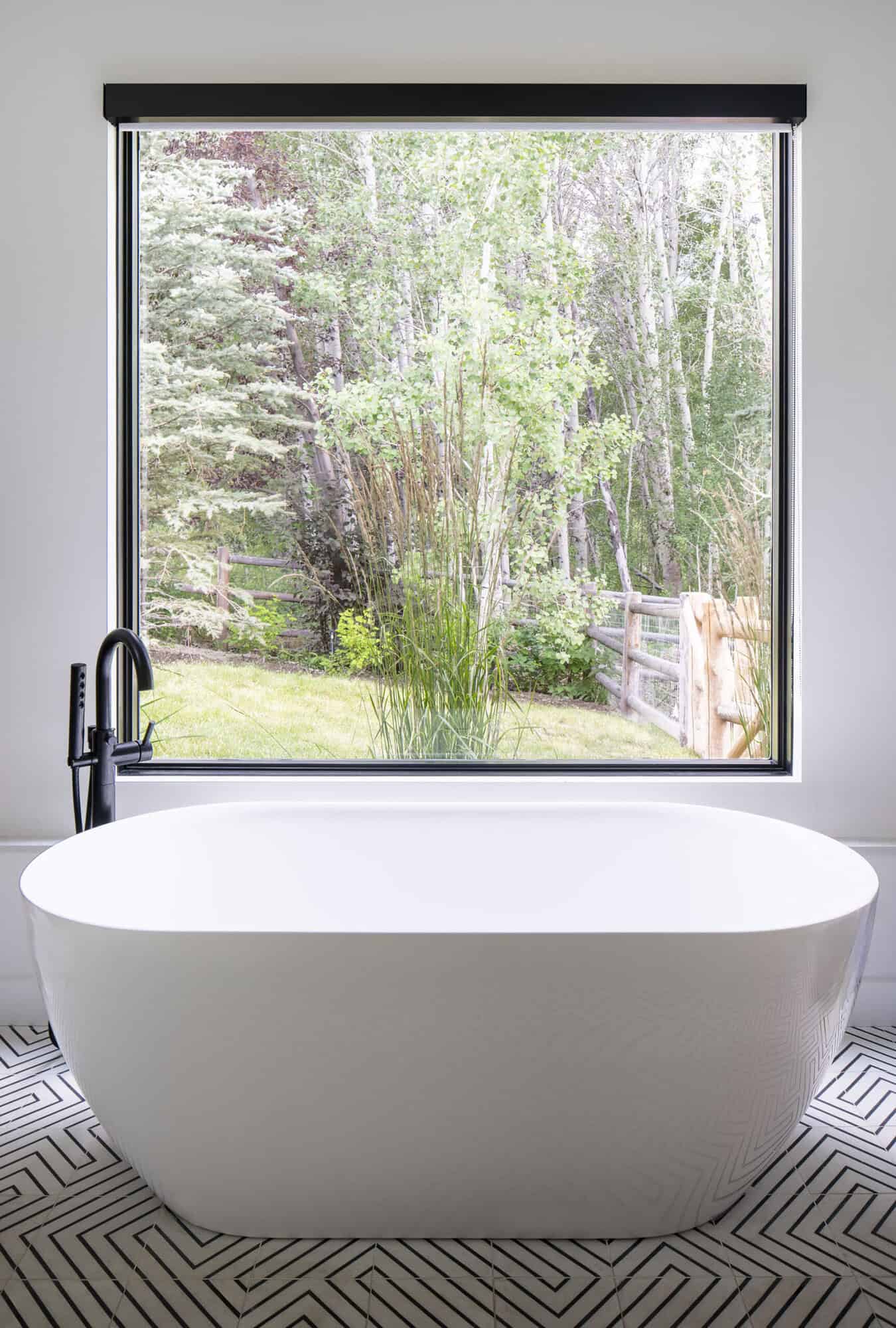 modern bathroom with a freestanding tub
