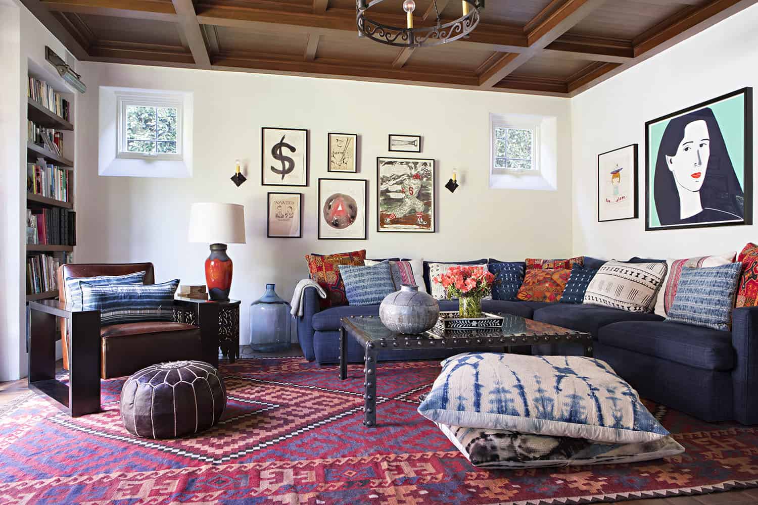 spanish colonial revival family room