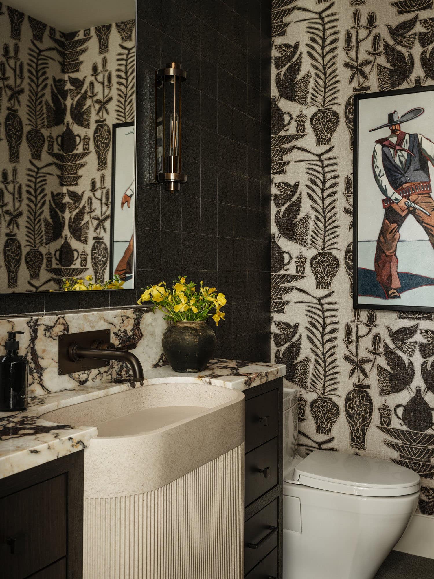 farmhouse style powder bath