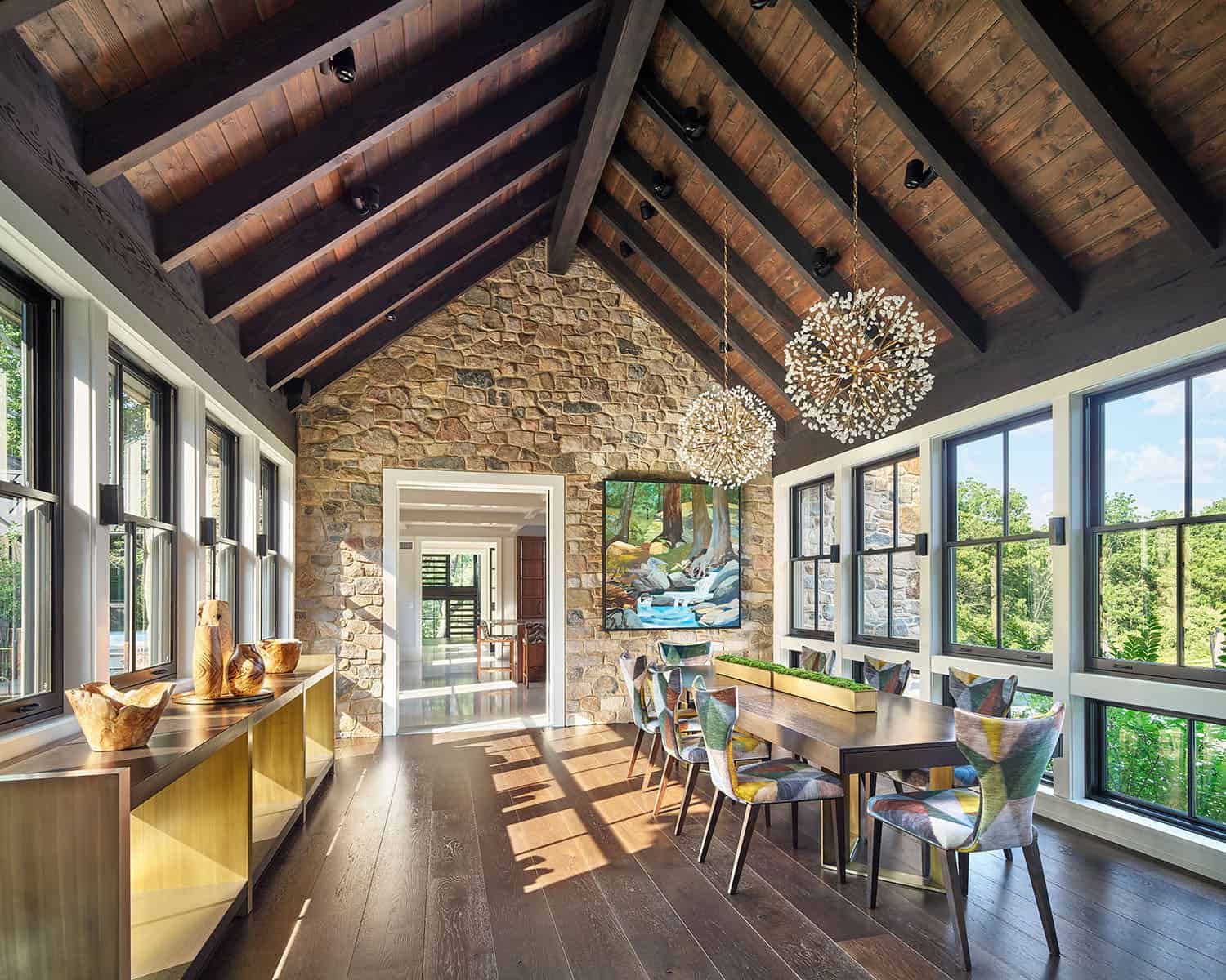 contemporary farmhouse style dining room 