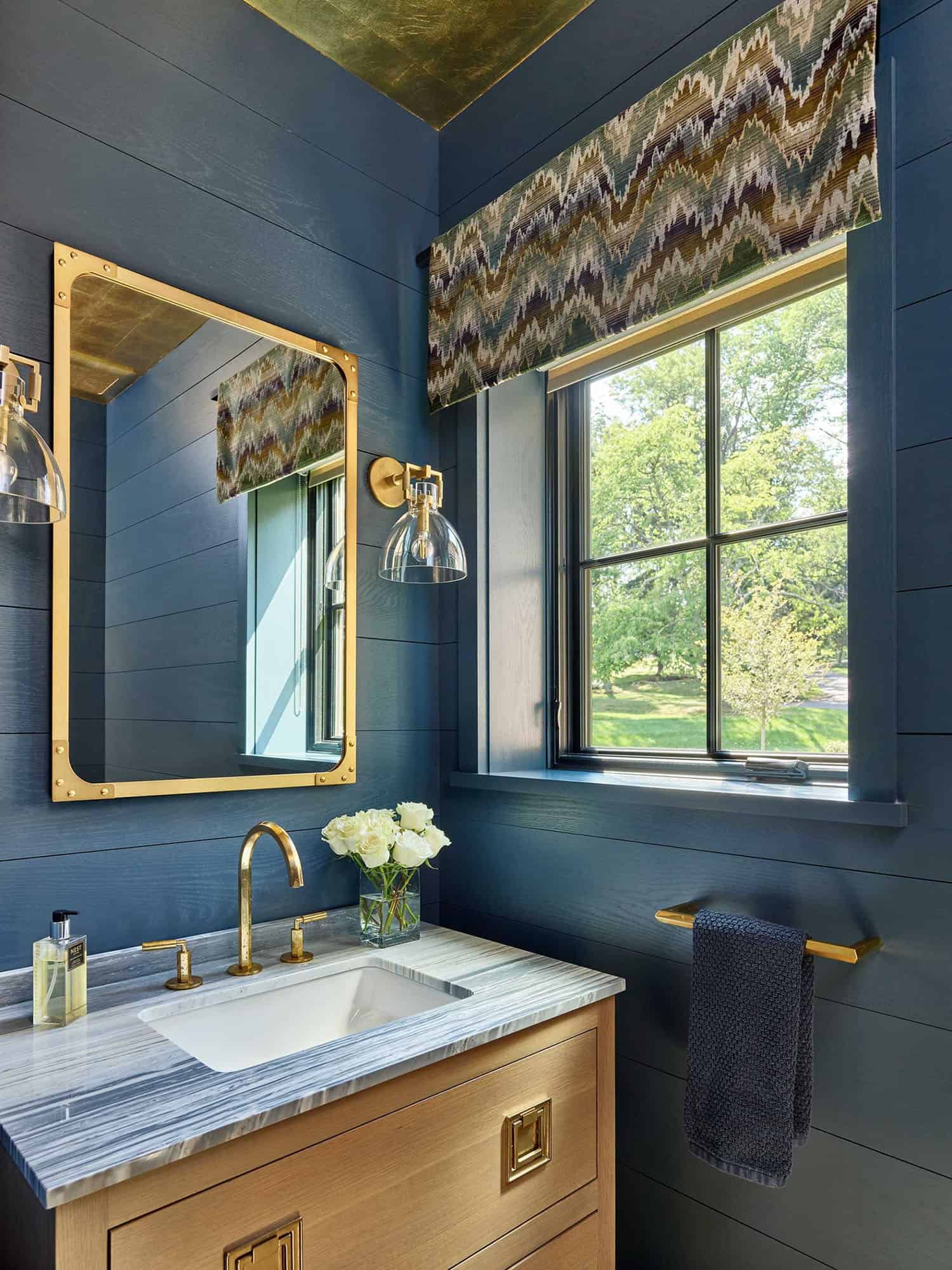 contemporary farmhouse style powder room