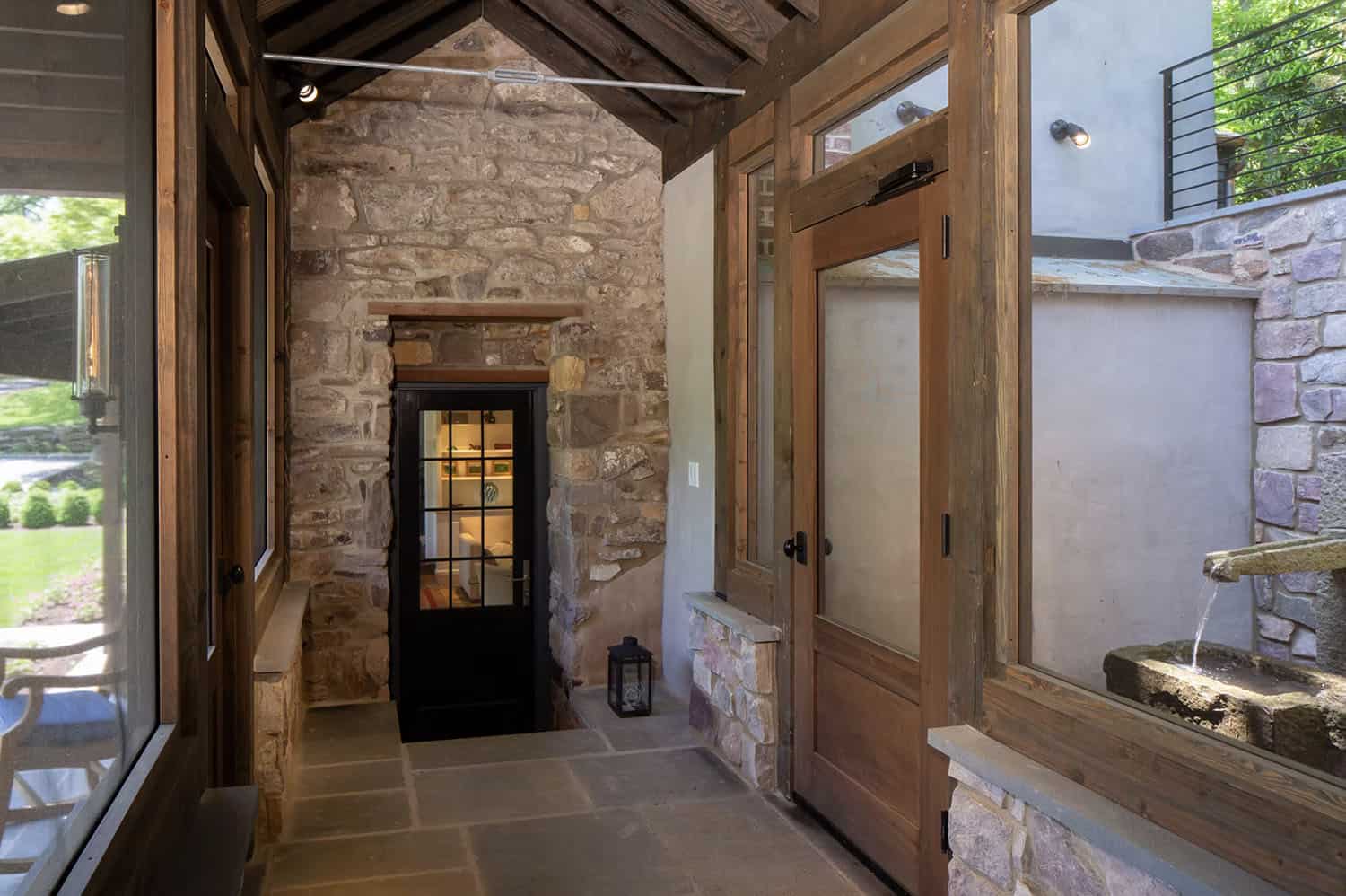 contemporary farmhouse style guest house entry