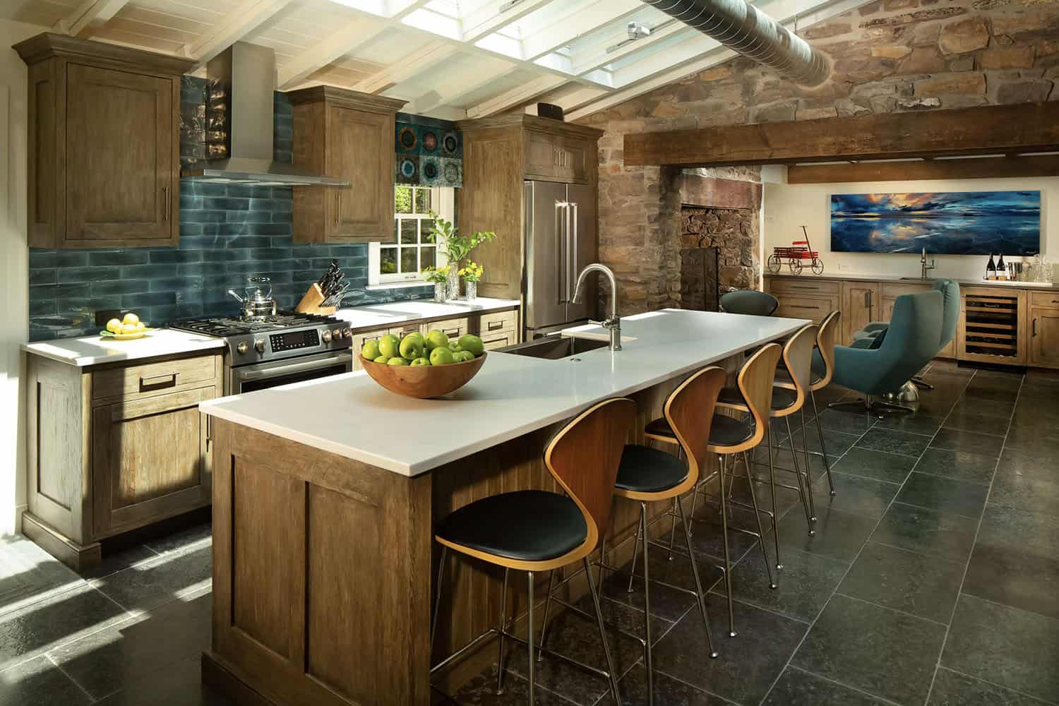 contemporary farmhouse style guest house kitchen