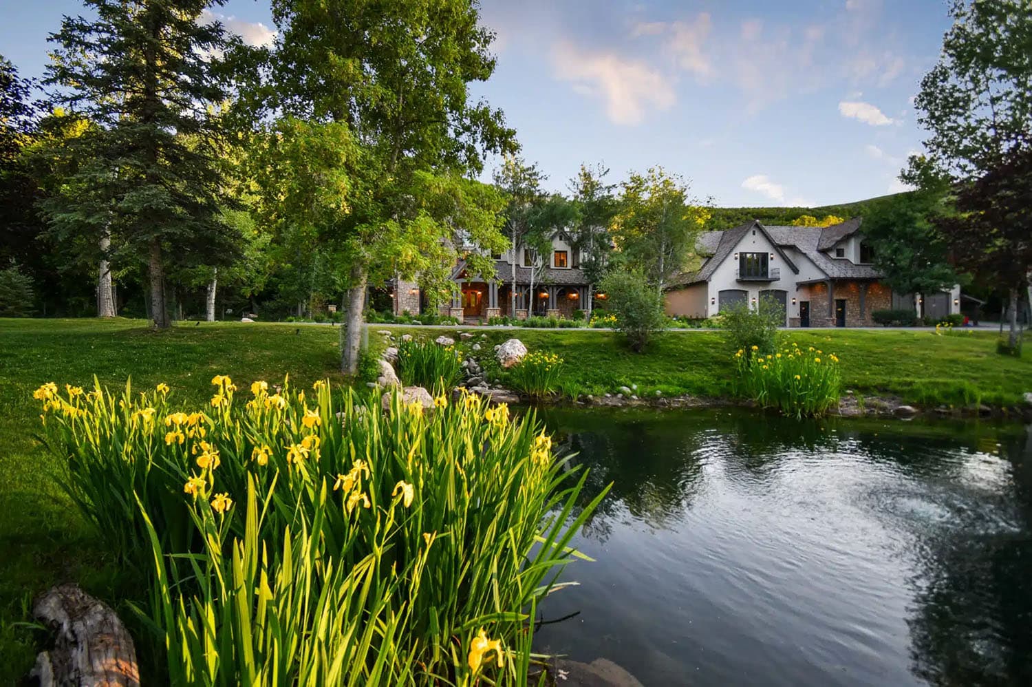 contemporary french country home exterior landscape