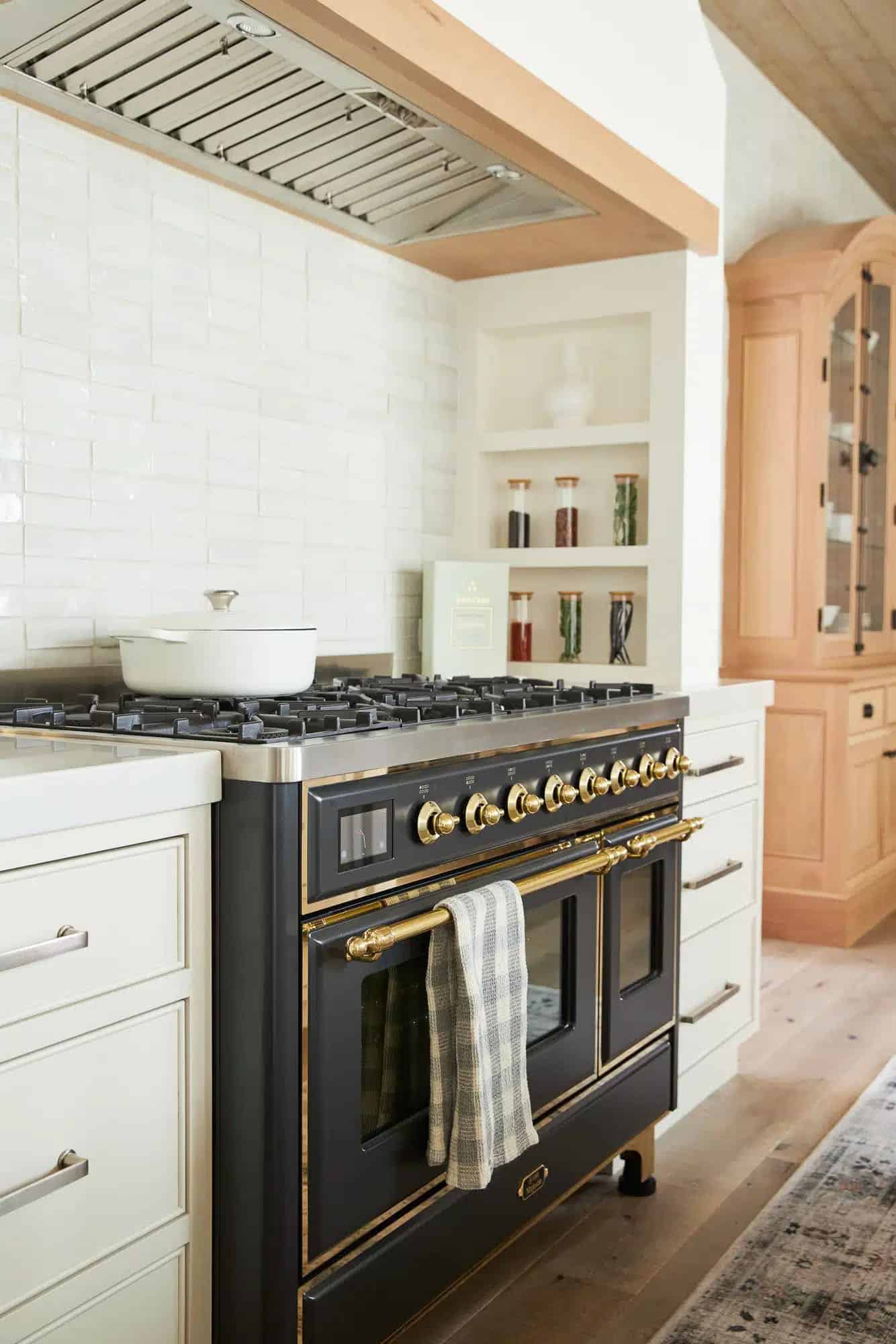 contemporary french country kitchen range wall
