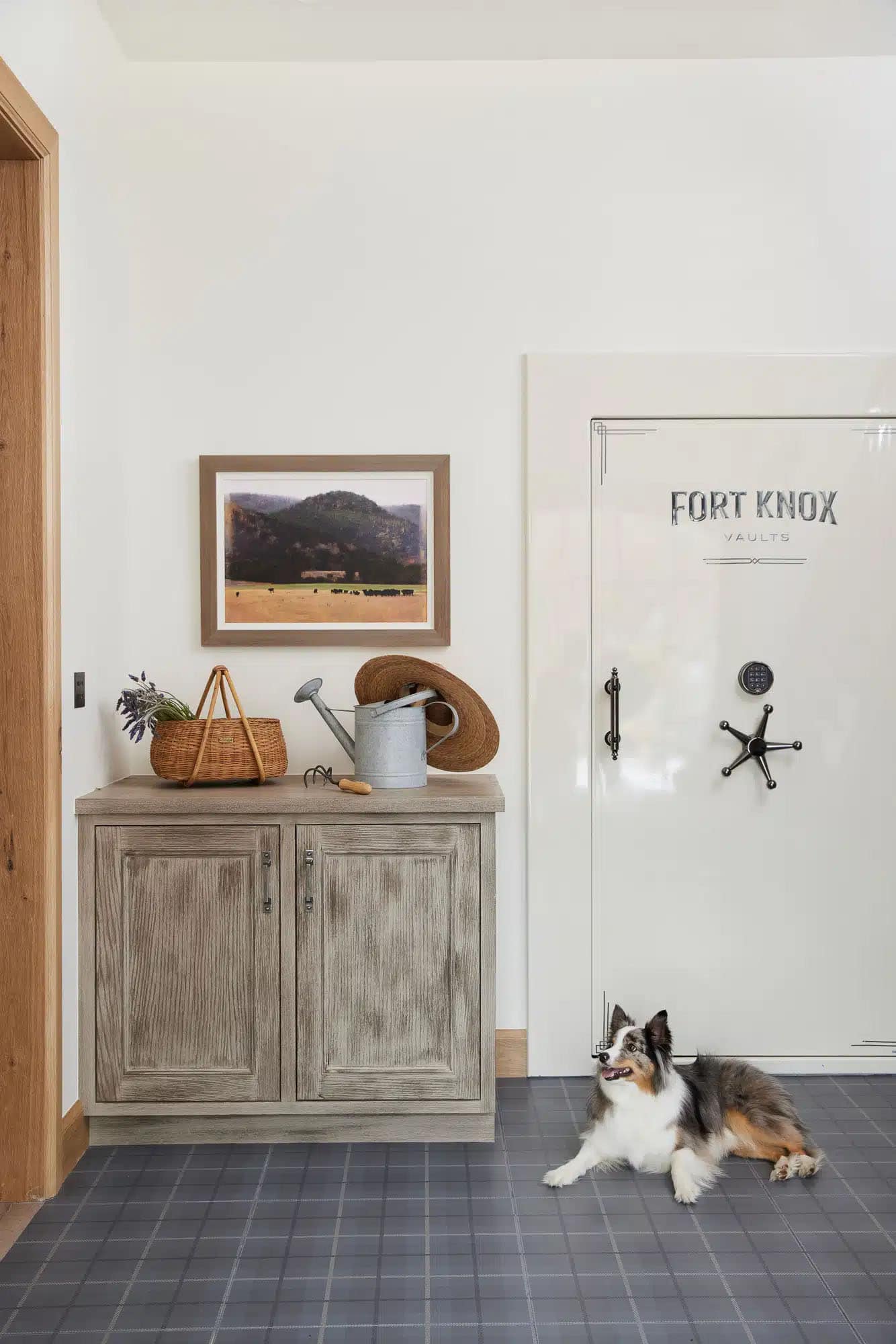 contemporary french country mudroom