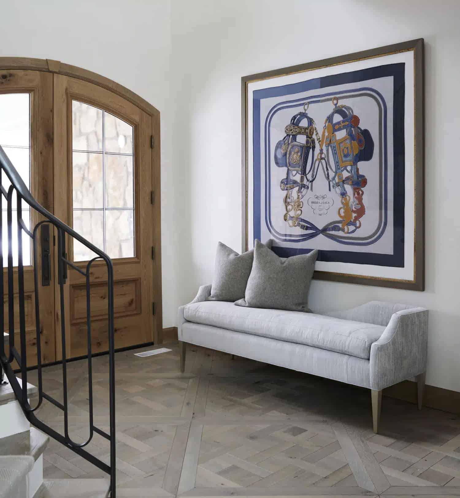 contemporary french country home entry