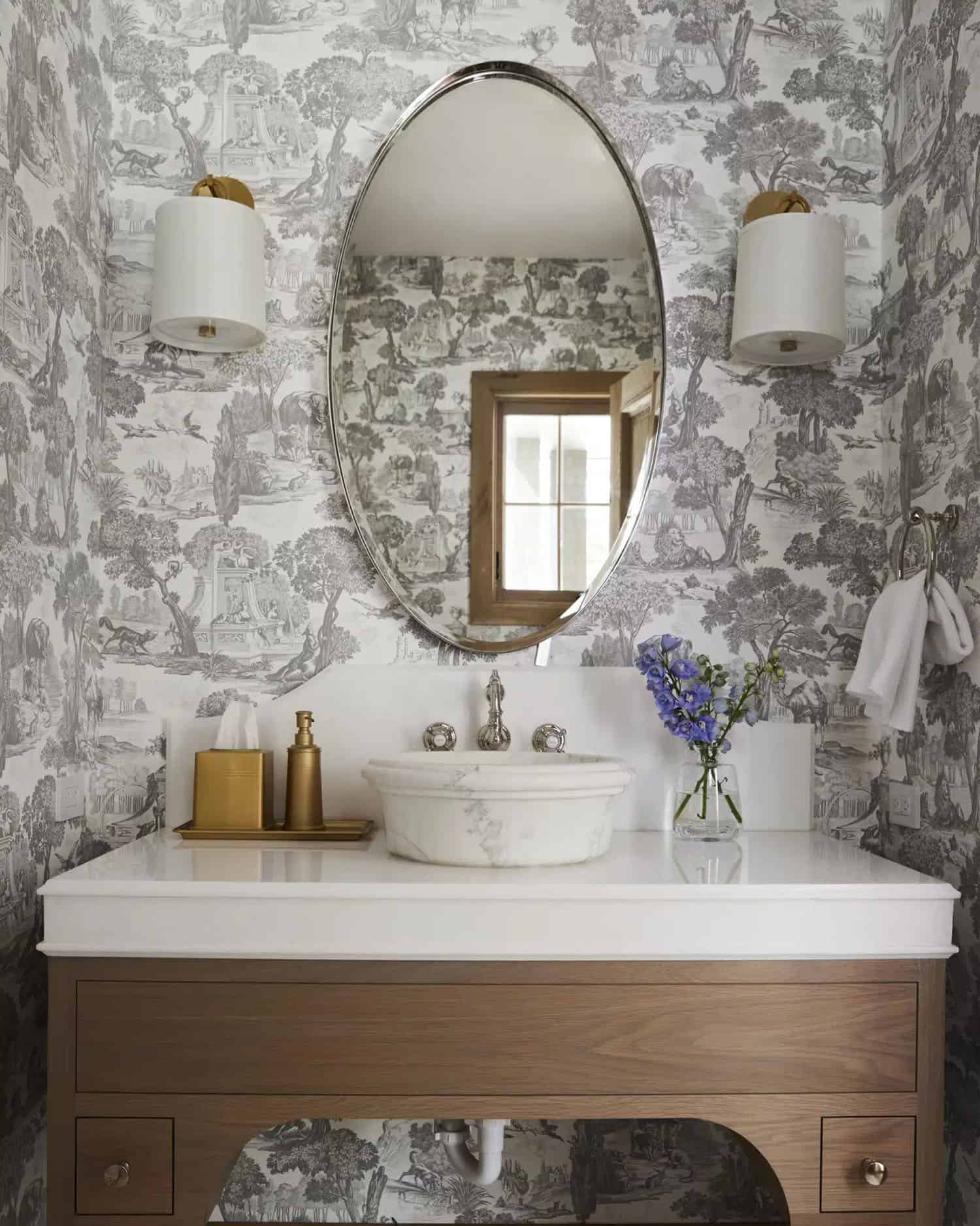 contemporary french country powder room