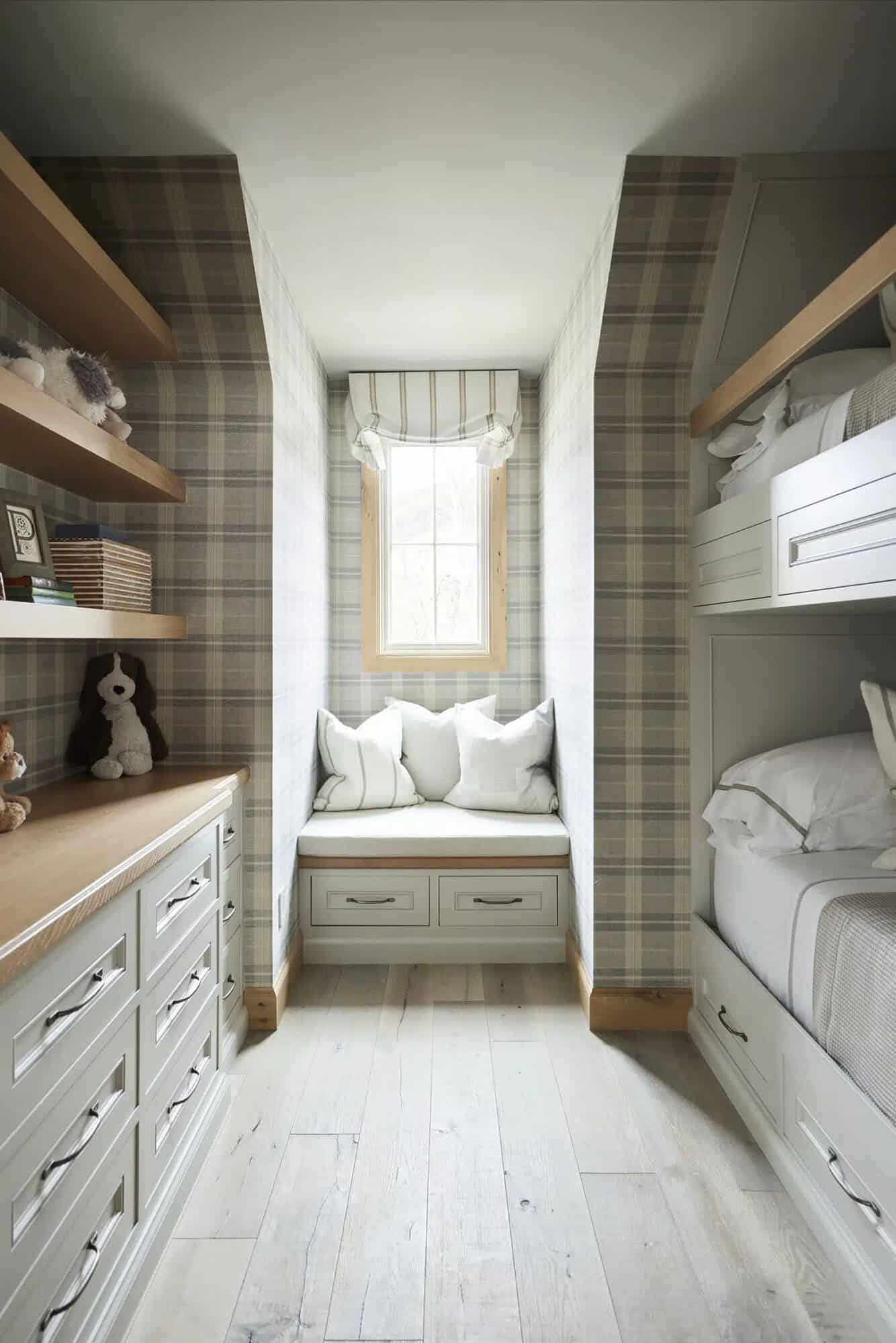contemporary french country bunk bedroom