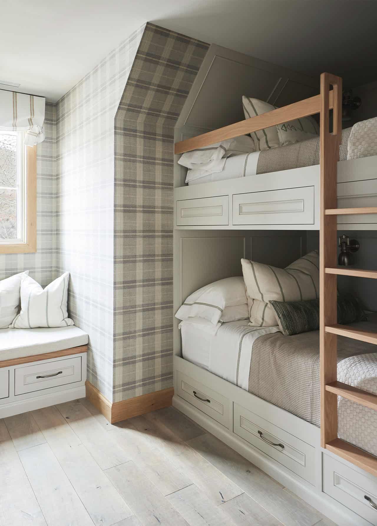 contemporary french country bunk bedroom