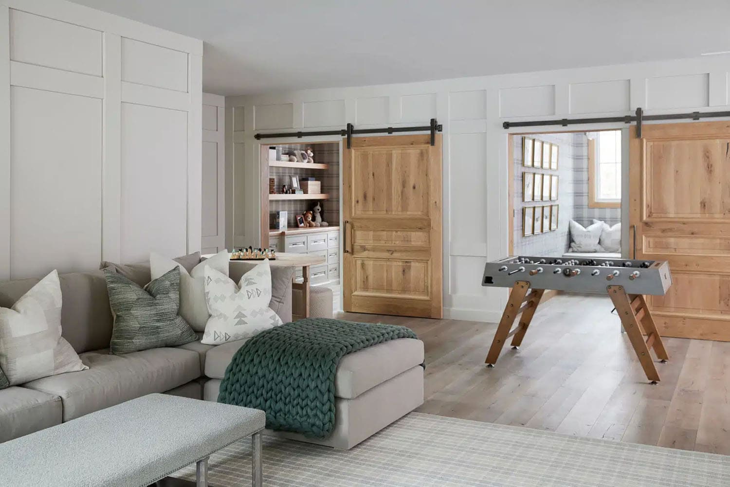 contemporary french country family room