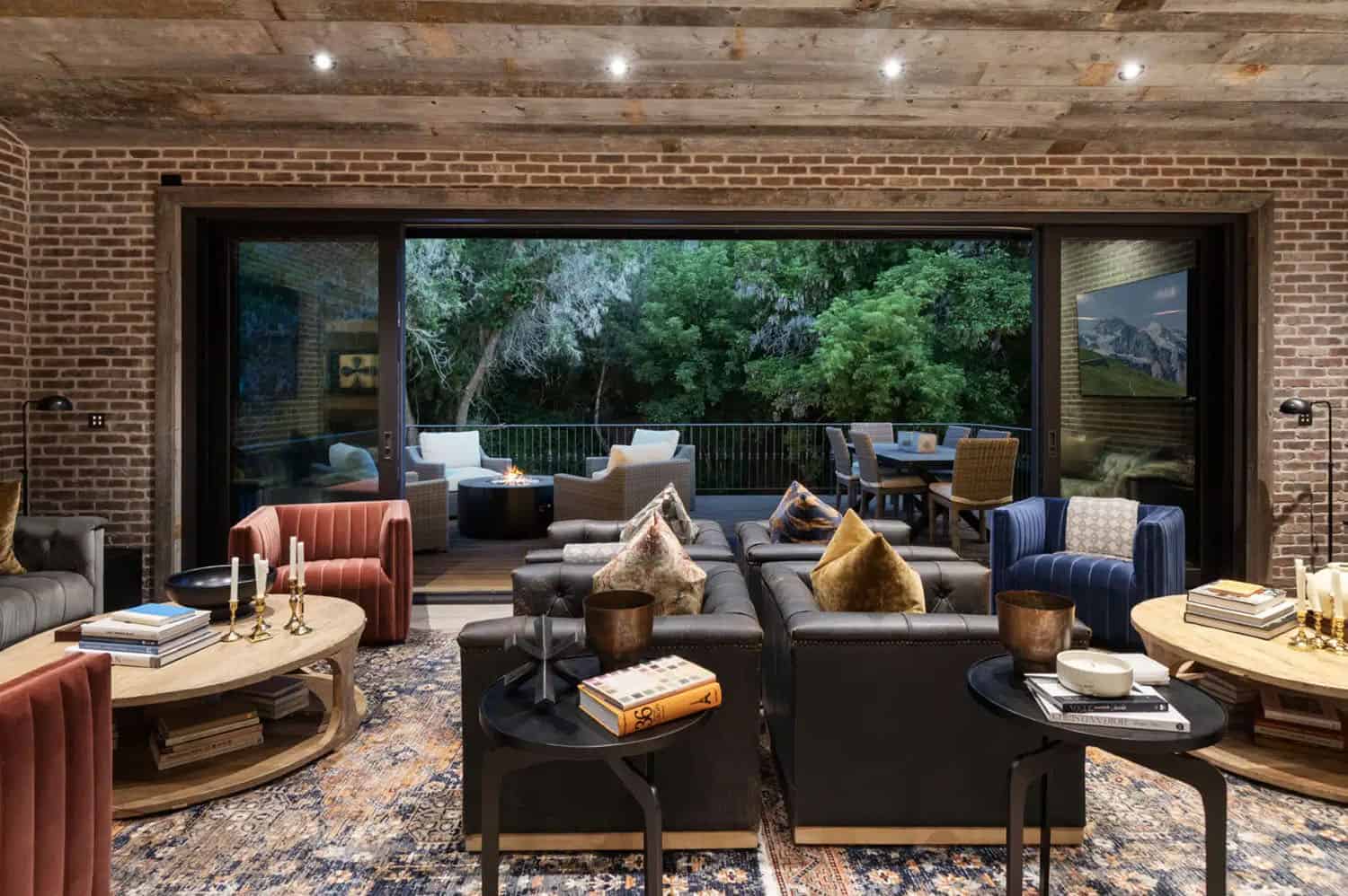 rustic speakeasy-style great room