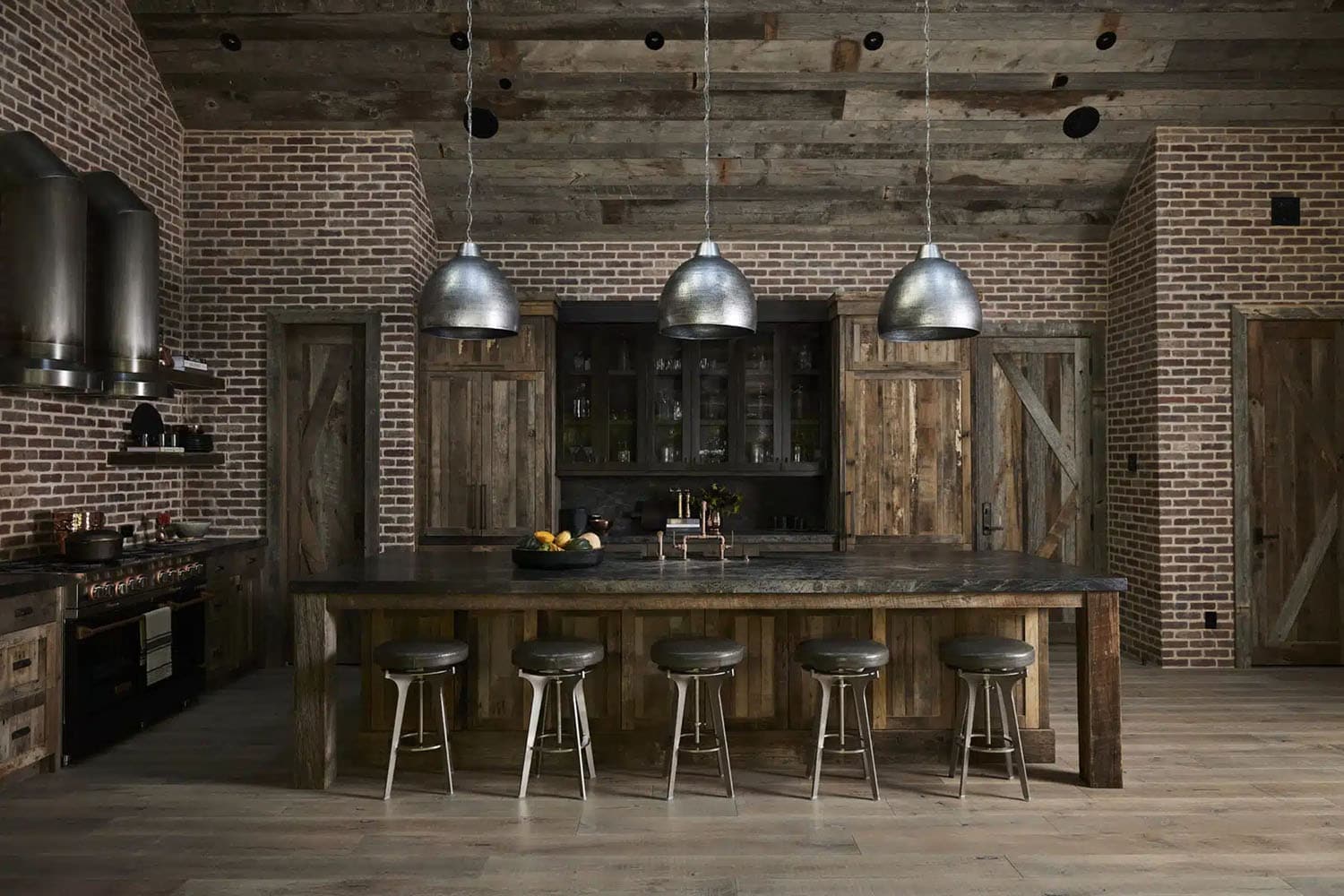 rustic speakeasy-style kitchen