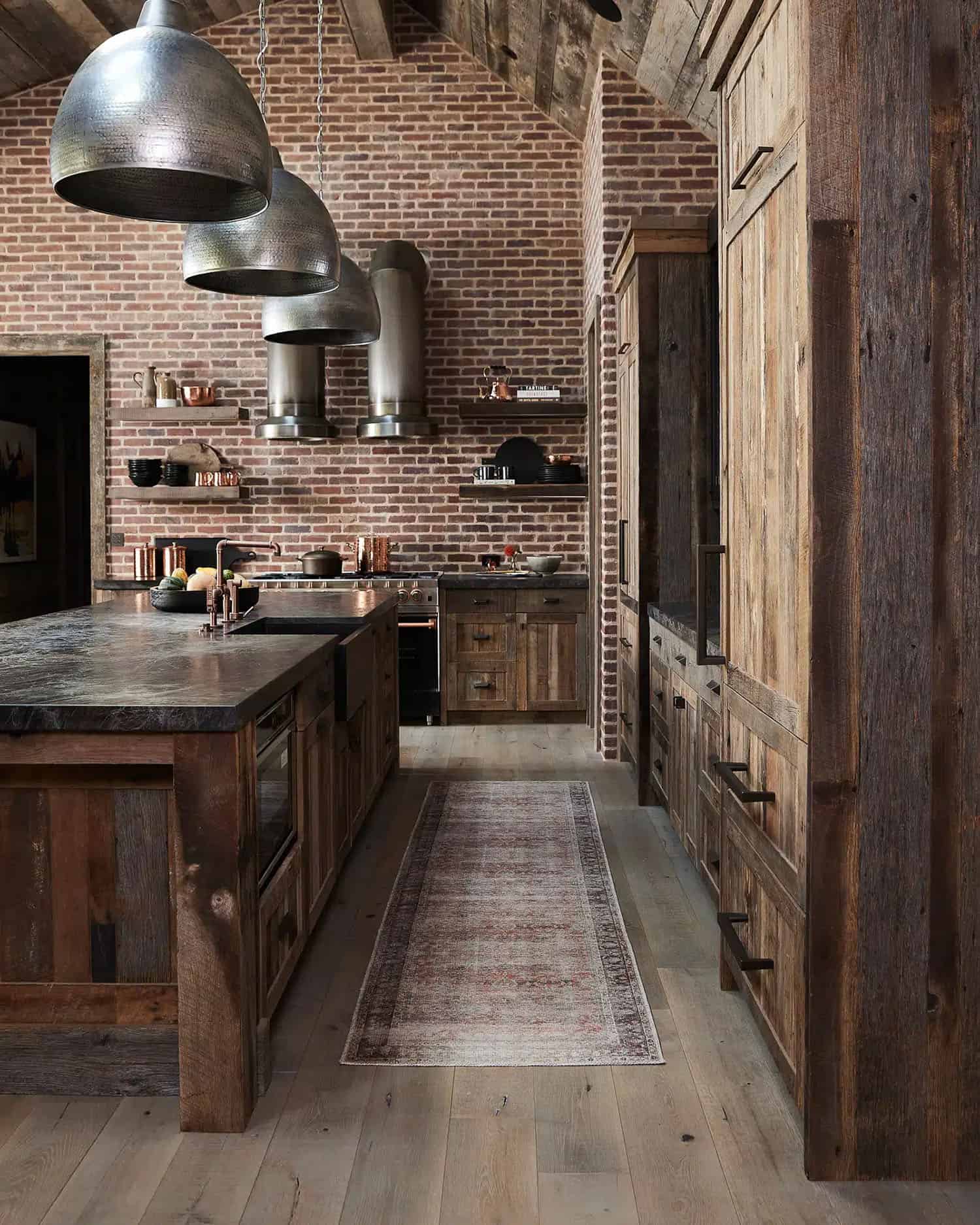 rustic speakeasy-style kitchen
