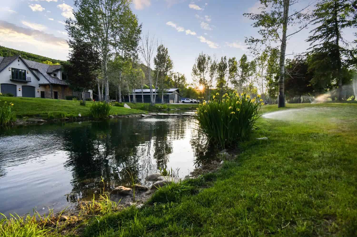contemporary french country home exterior landscape