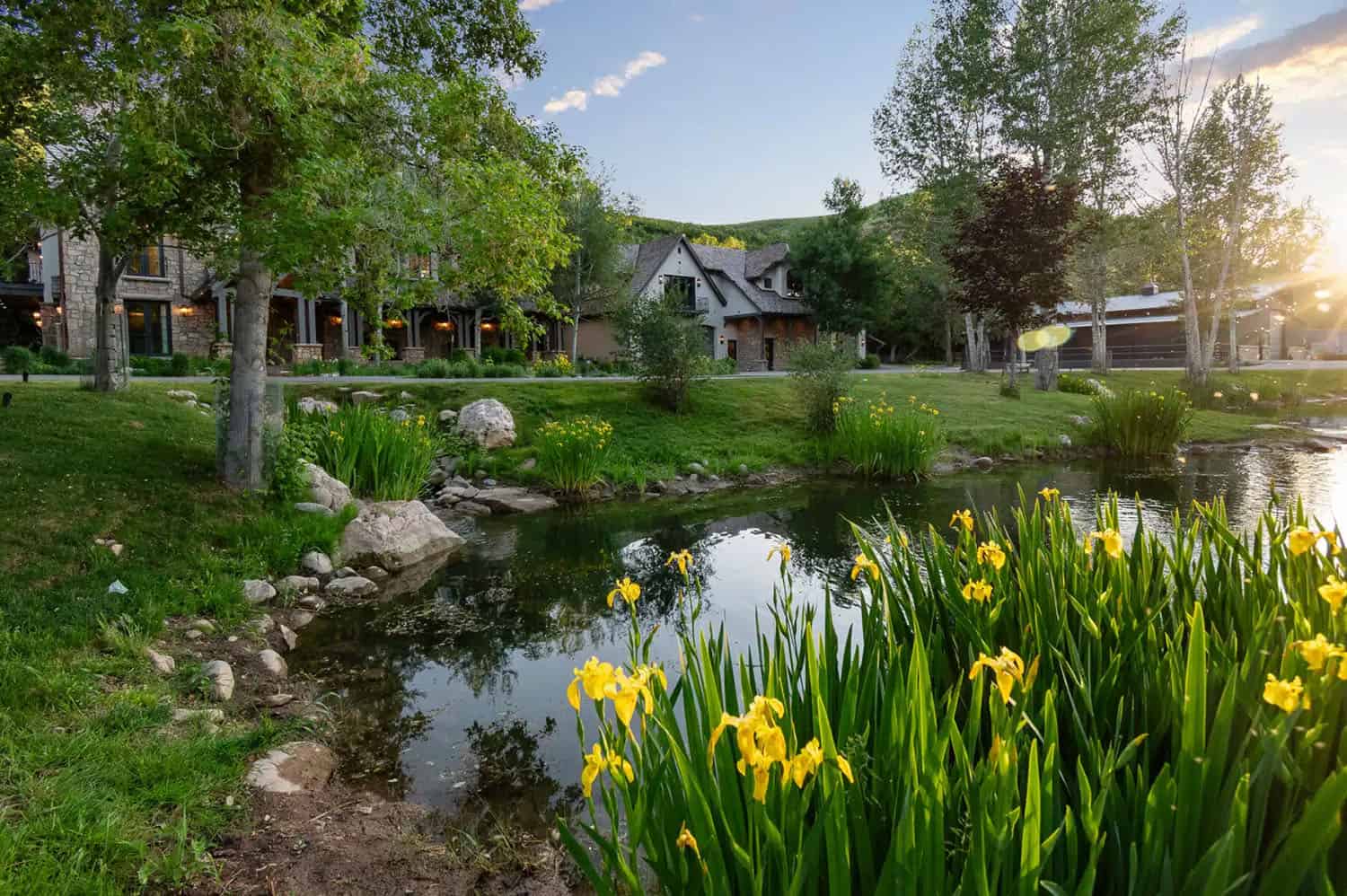 contemporary french country home exterior landscape