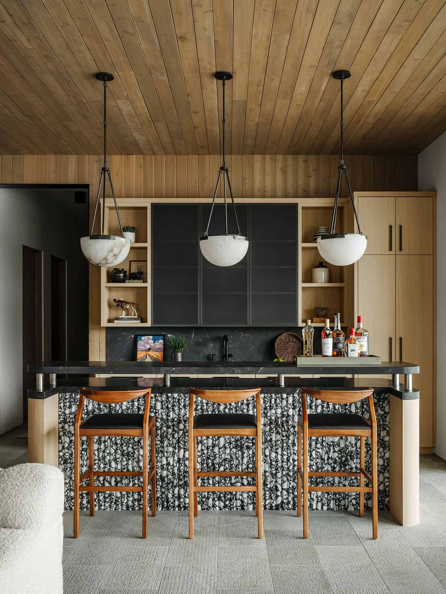 contemporary home bar