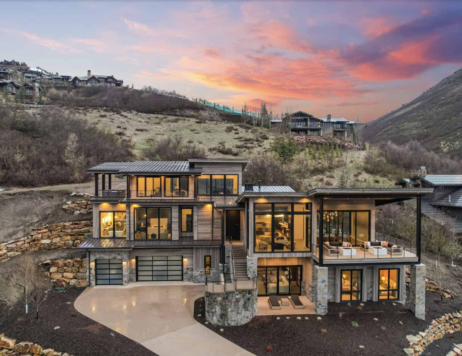contemporary mountain home exterior