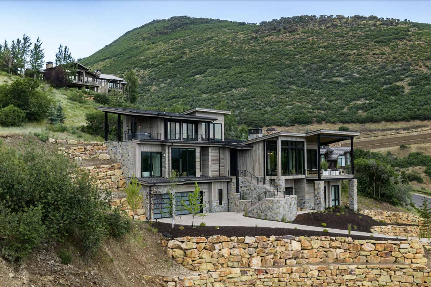 contemporary mountain home exterior
