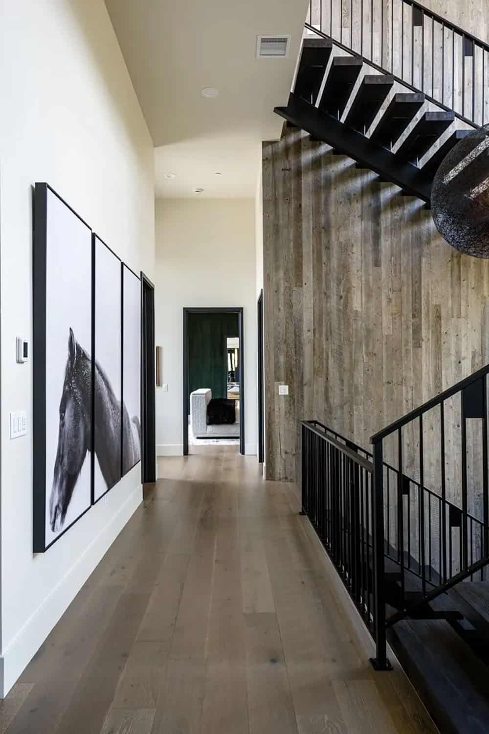 contemporary hallway with a staircase