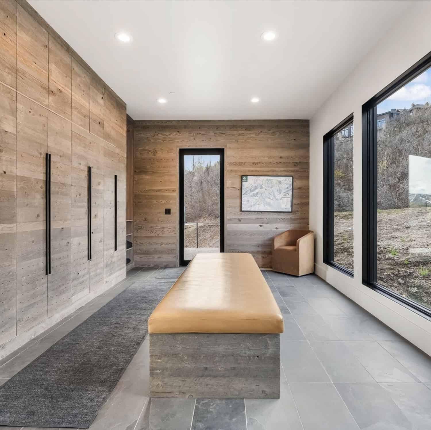 contemporary ski room