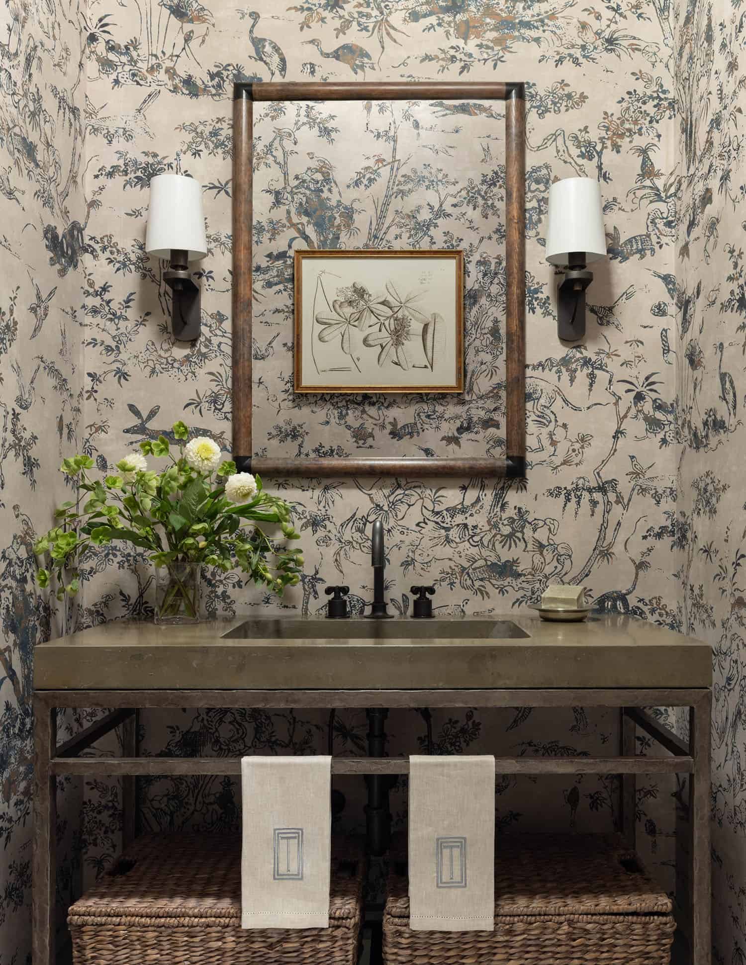 transitional style powder room