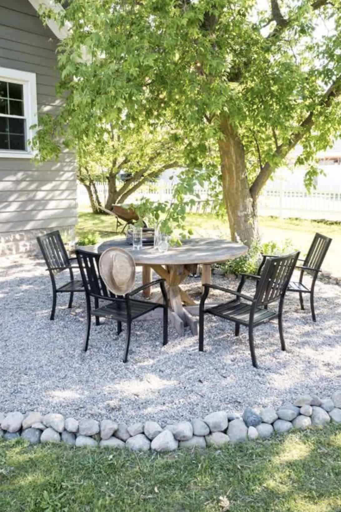 DIY gravel patio flooring