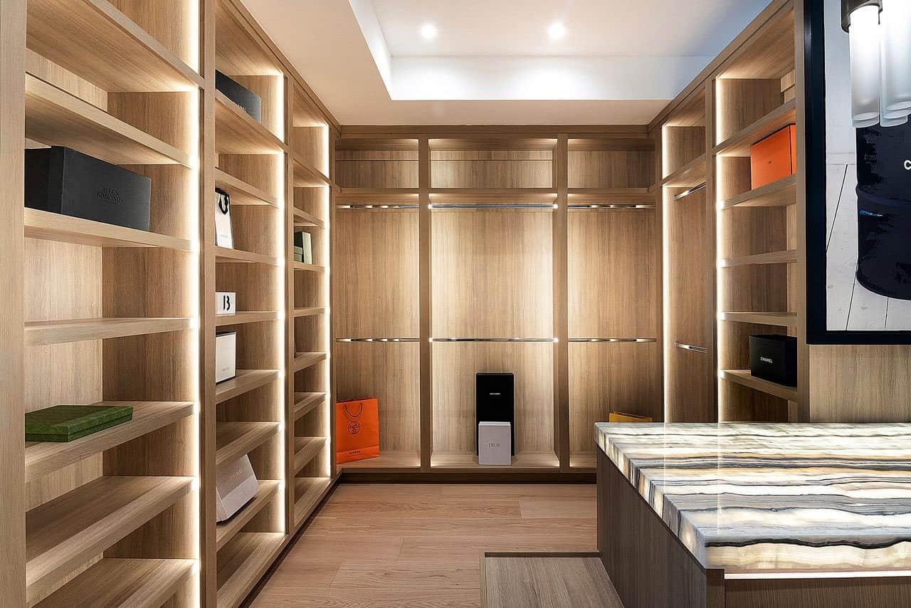 modern walk-in closet 
