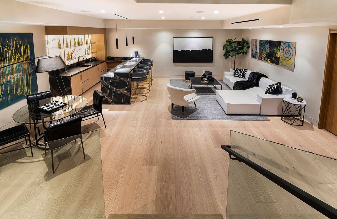 modern lower-level family room