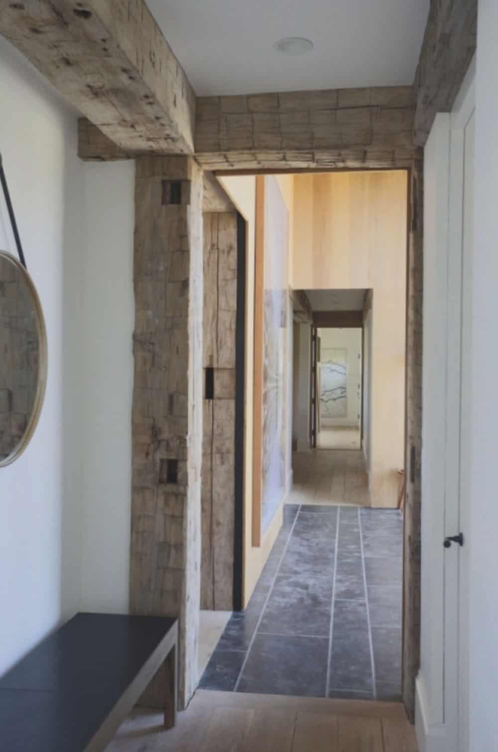modern farmhouse style hallway