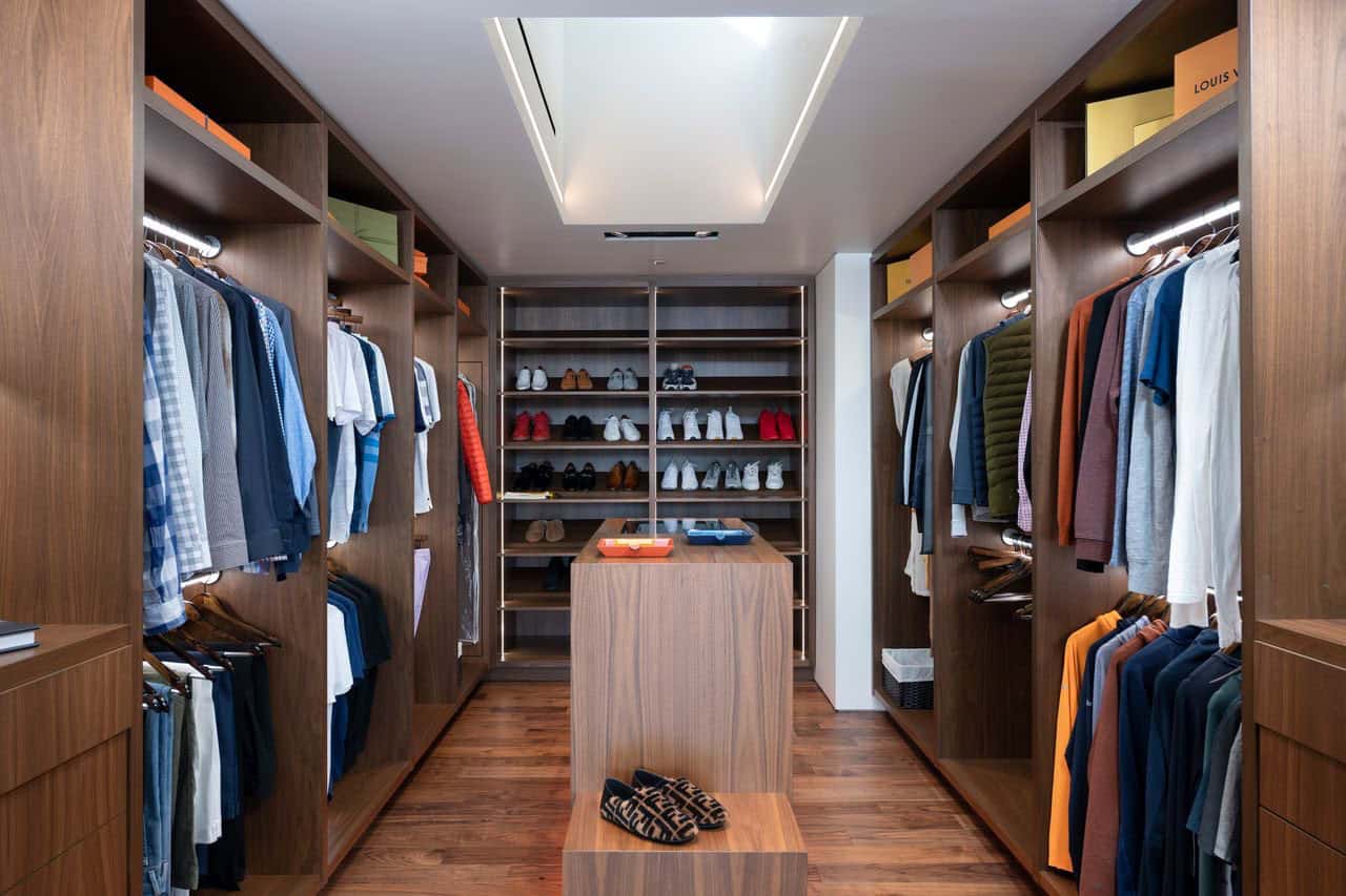 modern walk-in closet