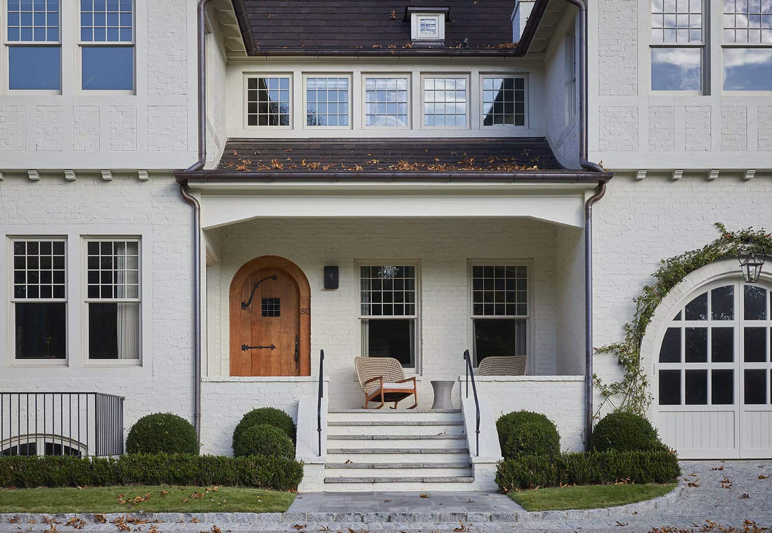 modern english tudor style home exterior