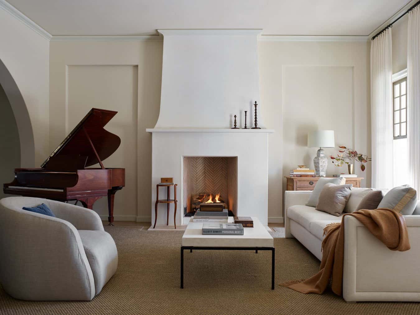 modern english tudor style living room