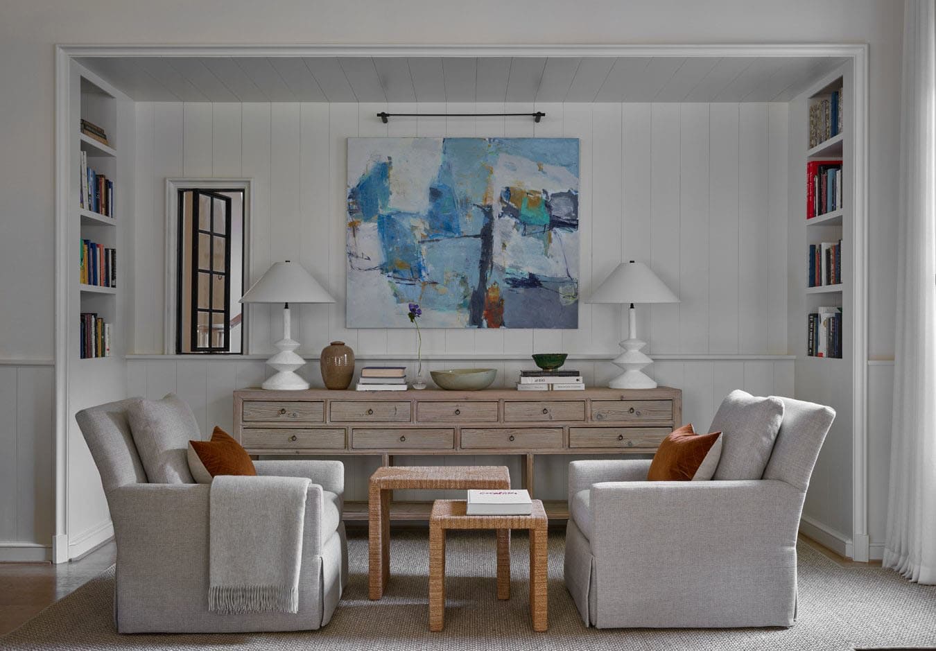 transitional style keeping room