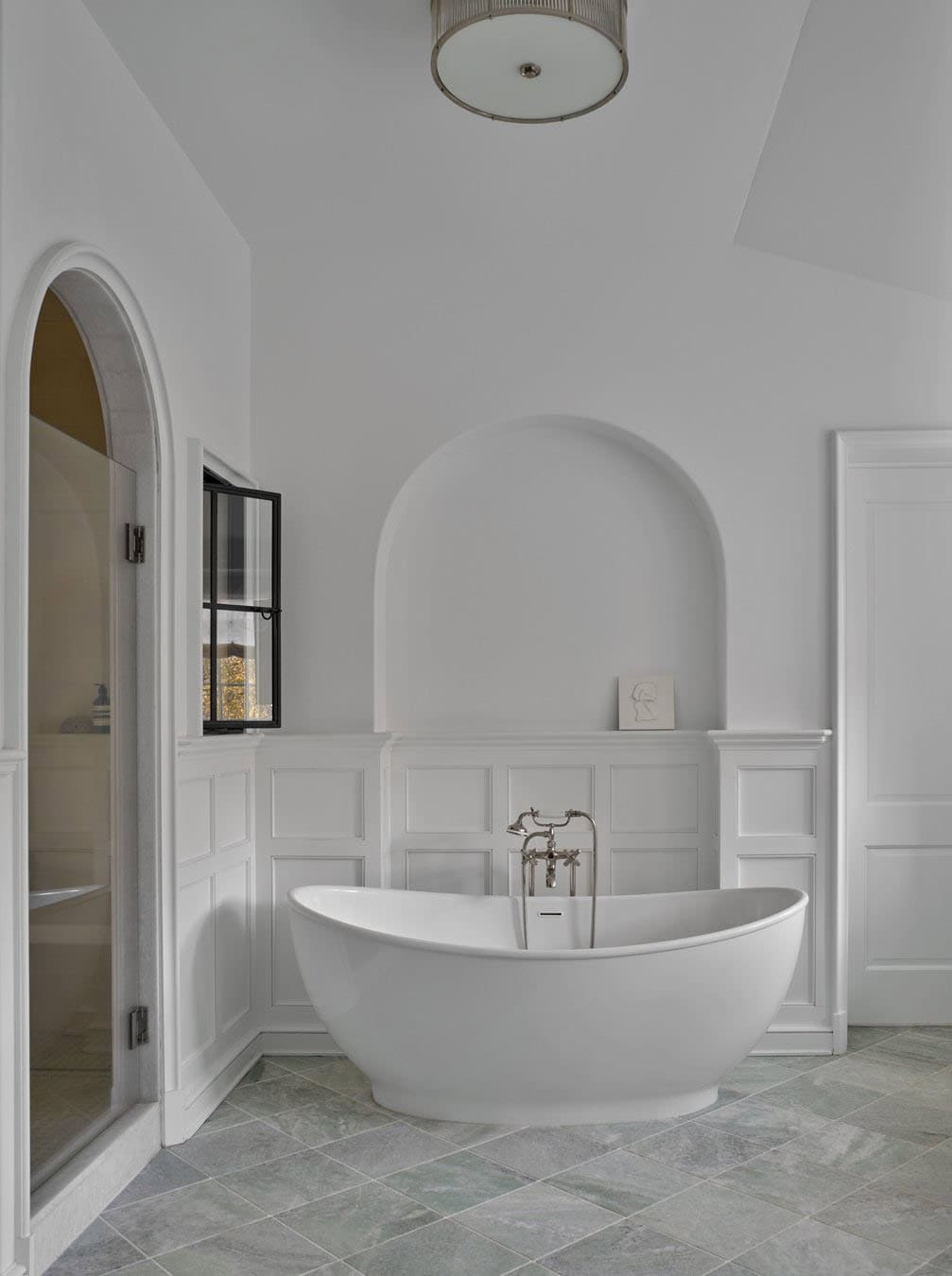 modern bathroom with a freestanding tub