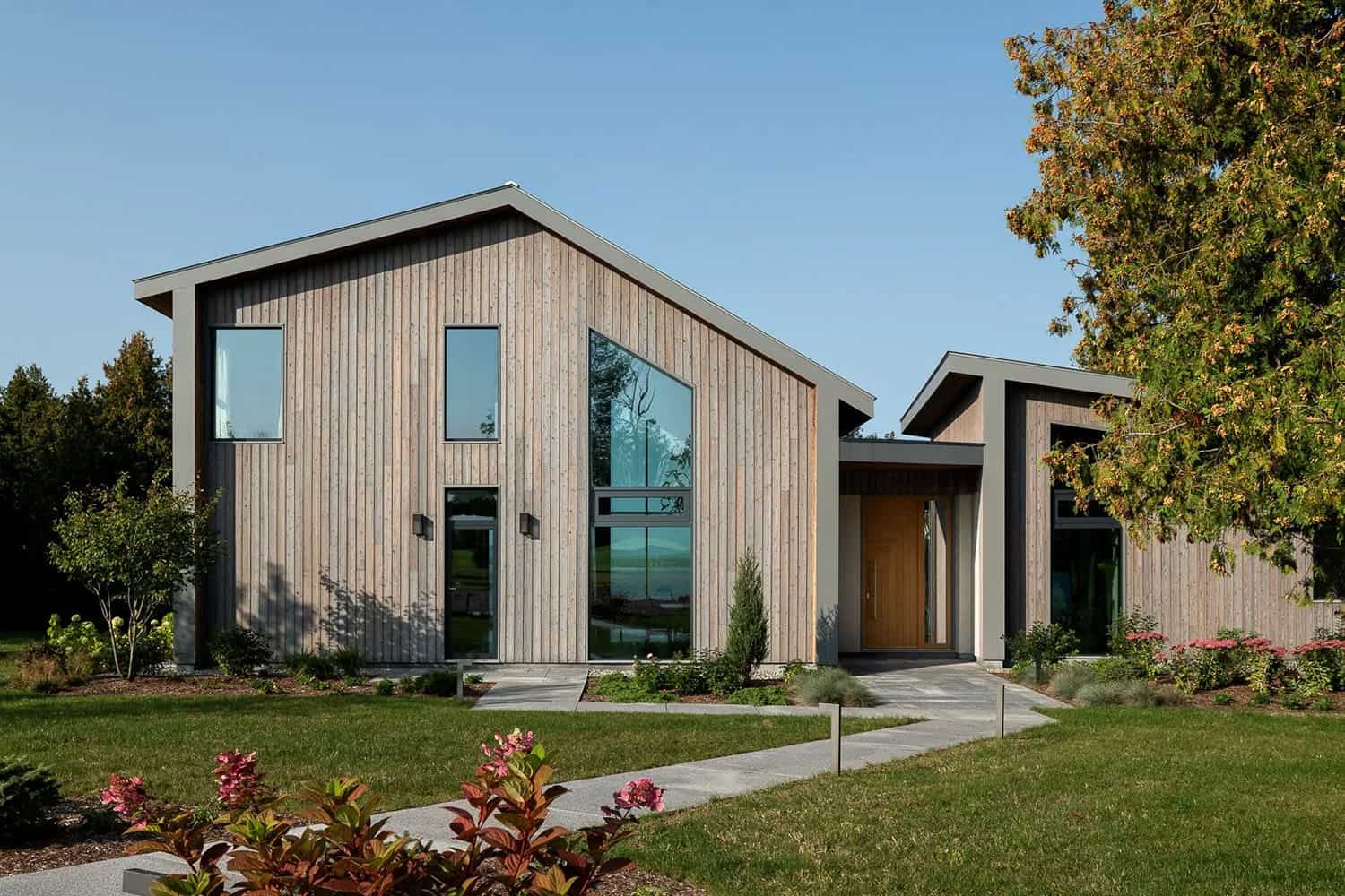 modern lake house exterior